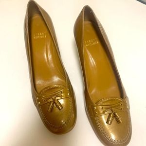 Stuart Weitzman Kitten Heel Patent Leather Loafer